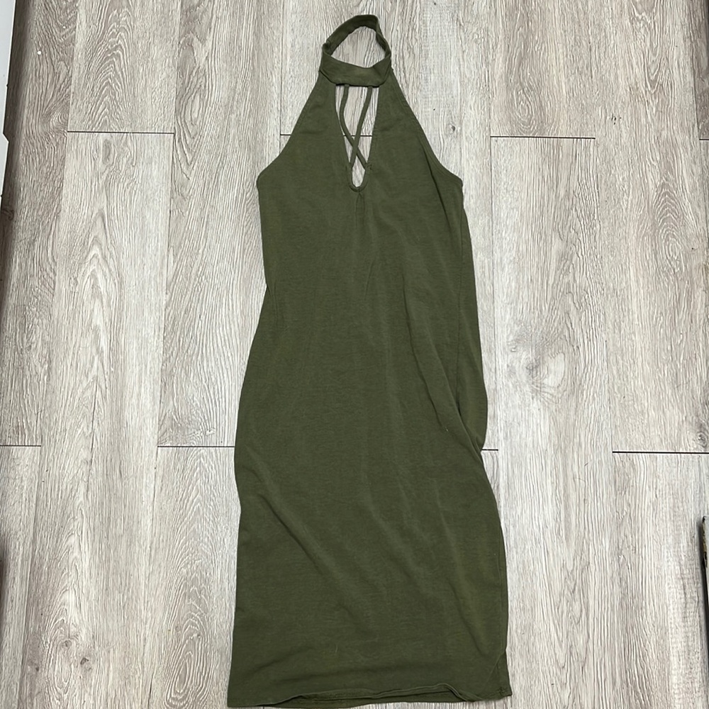 Green Mini Chocker Dress.